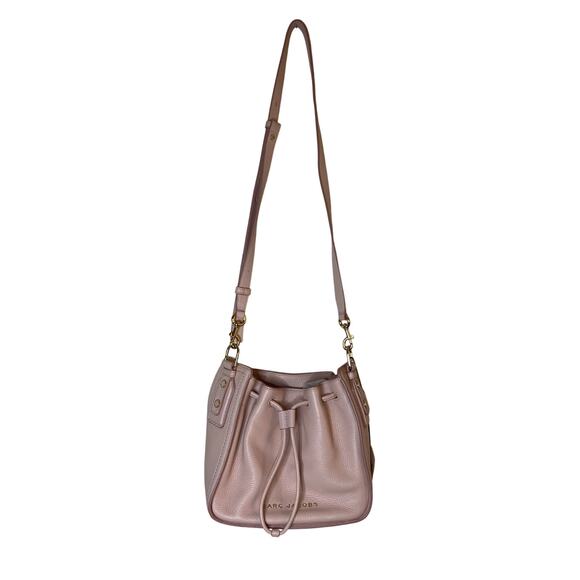 Marc Jacobs Peach Orange Pink Small Leather Mini Bucket/Shoulder Bag - Picture 5 of 16